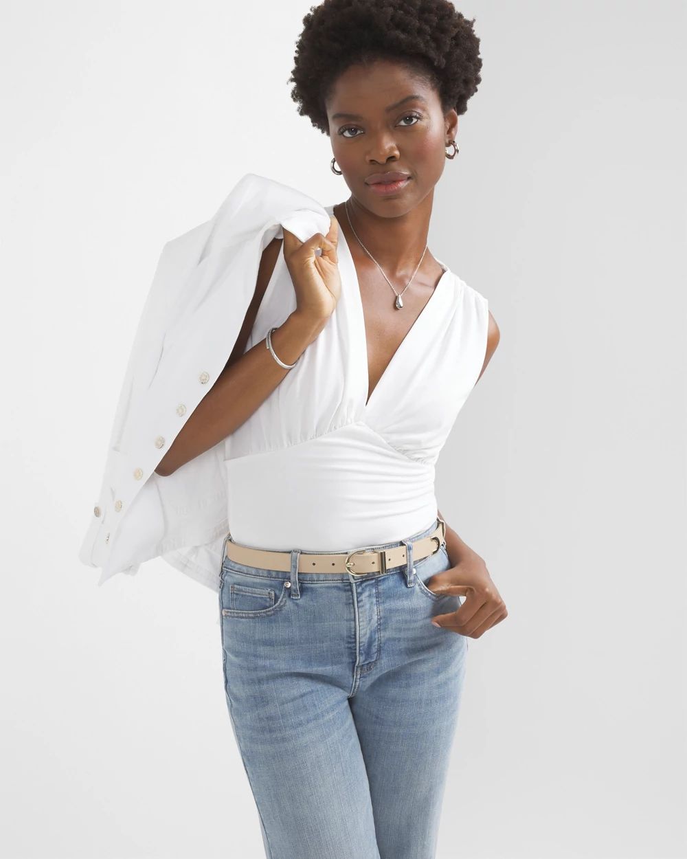 White empire waist top shop